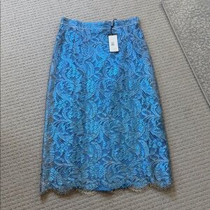 Dolce & Gabbana Teal Blue Lace Pencil Skirts